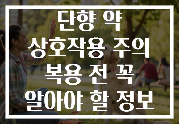 단향 약 상호작용 주의 복용 전 꼭 알아야 할 정보