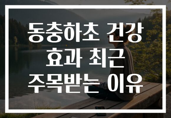 동충하초 건강 효과 최근 주목받는 이유