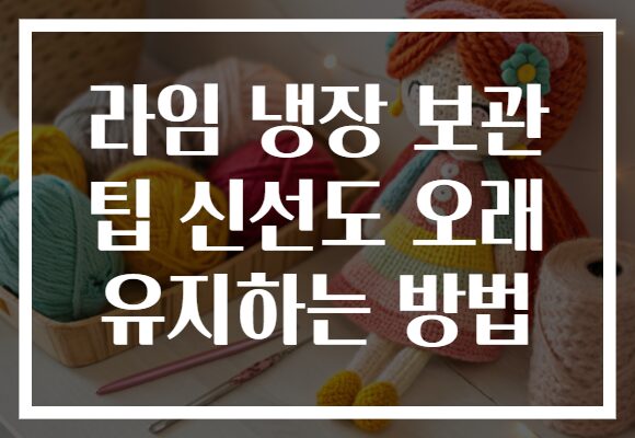 라임 냉장 보관 팁 신선도 오래 유지하는 방법