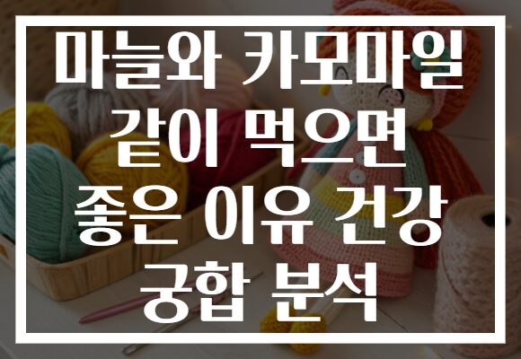 마늘와 카모마일 같이 먹으면 좋은 이유 건강 궁합 분석