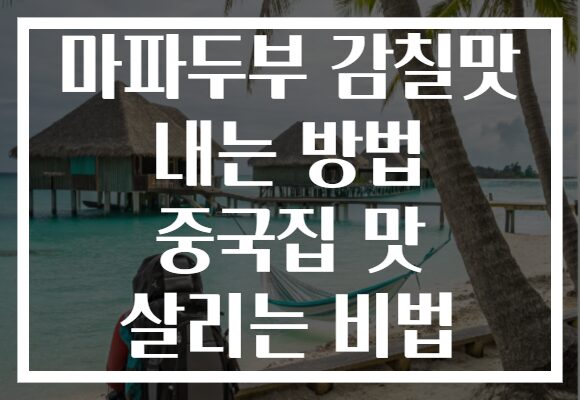 마파두부 감칠맛 내는 방법 중국집 맛 살리는 비법
