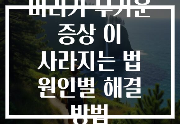 머리가 무거운 증상 이 사라지는 법 원인별 해결 방법