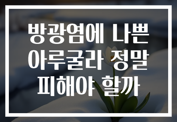 방광염에 나쁜 아루굴라 정말 피해야 할까
