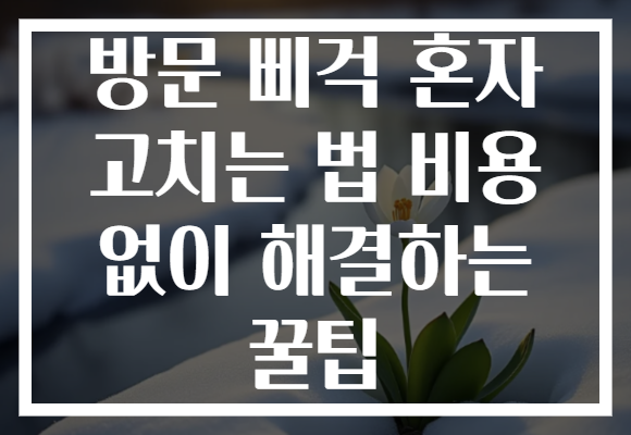 방문 삐걱 혼자 고치는 법 비용 없이 해결하는 꿀팁