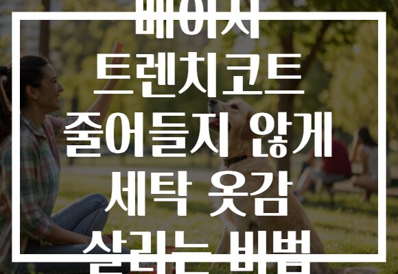베이지 트렌치코트 줄어들지 않게 세탁 옷감 살리는 비법