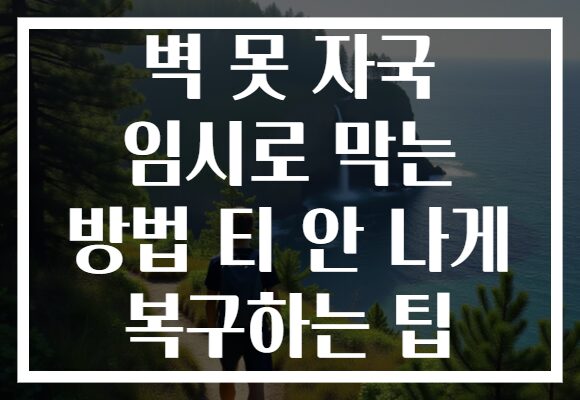 벽 못 자국 임시로 막는 방법 티 안 나게 복구하는 팁