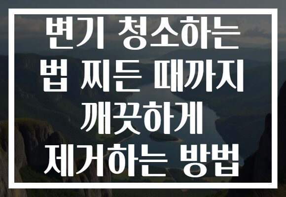 변기 청소하는 법 찌든 때까지 깨끗하게 제거하는 방법