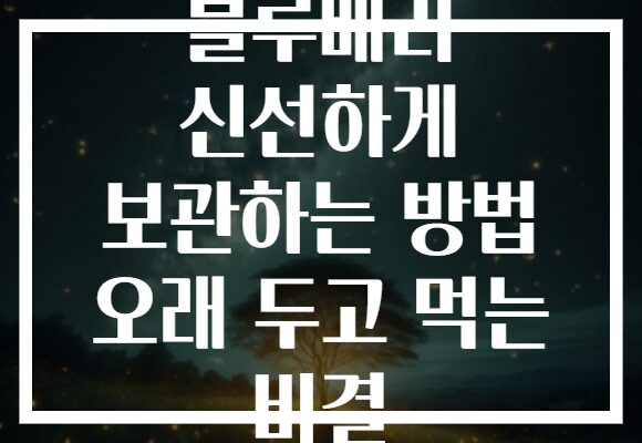 블루베리 신선하게 보관하는 방법 오래 두고 먹는 비결