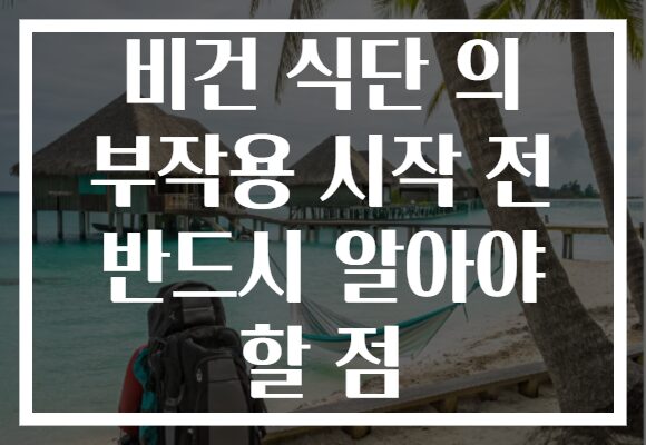 비건 식단 의 부작용 시작 전 반드시 알아야 할 점
