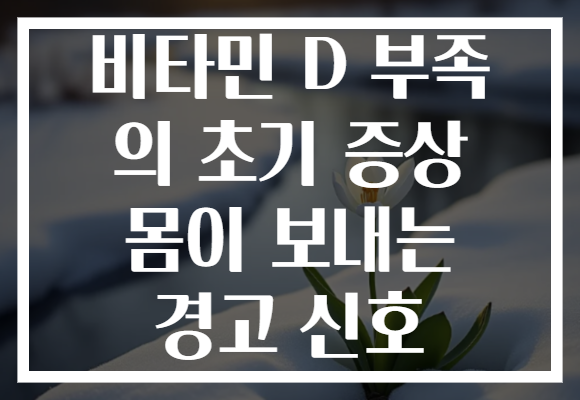 비타민 D 부족 의 초기 증상 몸이 보내는 경고 신호