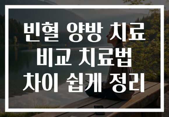 빈혈 양방 치료 비교 치료법 차이 쉽게 정리