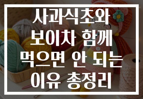 사과식초와 보이차 함께 먹으면 안 되는 이유 총정리