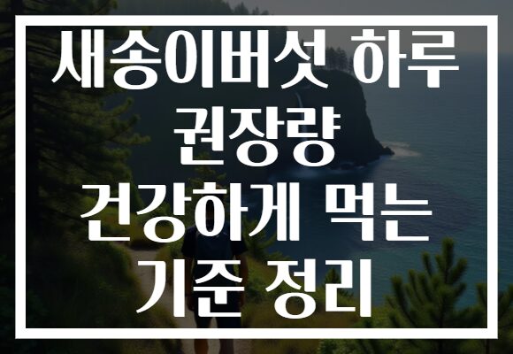 새송이버섯 하루 권장량 건강하게 먹는 기준 정리
