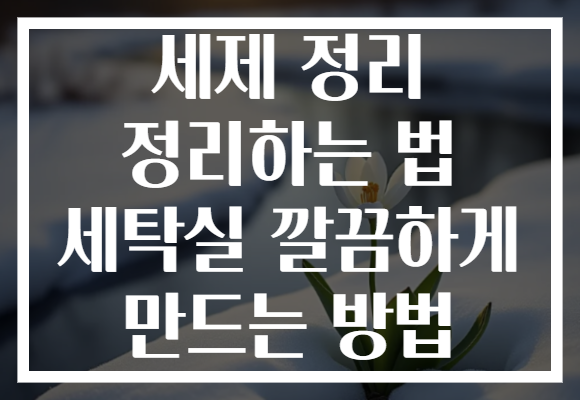 세제 정리 정리하는 법 세탁실 깔끔하게 만드는 방법