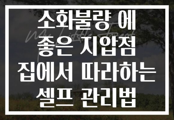 소화불량 에 좋은 지압점 집에서 따라하는 셀프 관리법