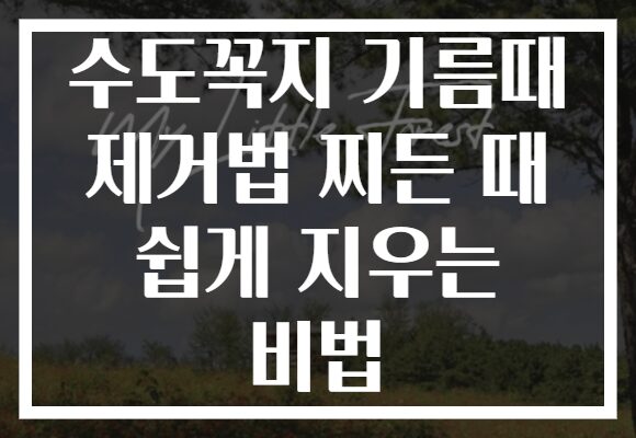 수도꼭지 기름때 제거법 찌든 때 쉽게 지우는 비법