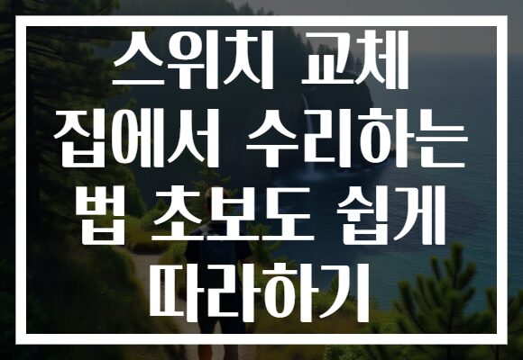 스위치 교체 집에서 수리하는 법 초보도 쉽게 따라하기