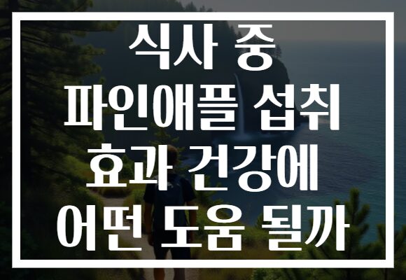 식사 중 파인애플 섭취 효과 건강에 어떤 도움 될까