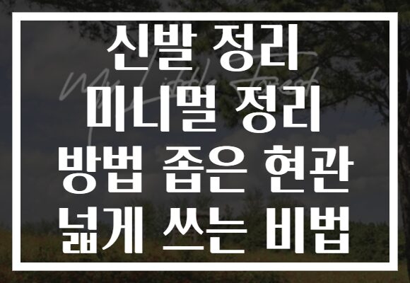 신발 정리 미니멀 정리 방법 좁은 현관 넓게 쓰는 비법
