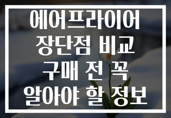 에어프라이어 장단점 비교 구매 전 꼭 알아야 할 정보