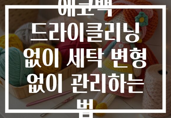 에코백 드라이클리닝 없이 세탁 변형 없이 관리하는 법
