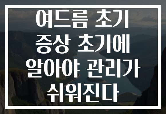여드름 초기 증상 초기에 알아야 관리가 쉬워진다