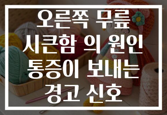 오른쪽 무릎 시큰함 의 원인 통증이 보내는 경고 신호
