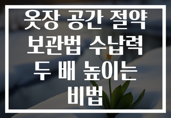 옷장 공간 절약 보관법 수납력 두 배 높이는 비법