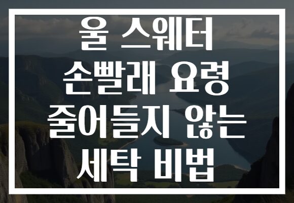 울 스웨터 손빨래 요령 줄어들지 않는 세탁 비법