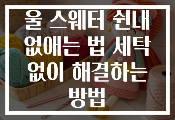 울 스웨터 쉰내 없애는 법 세탁 없이 해결하는 방법