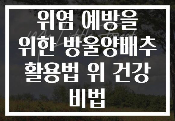 위염 예방을 위한 방울양배추 활용법 위 건강 비법