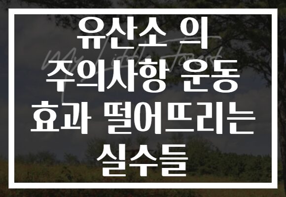 유산소 의 주의사항 운동 효과 떨어뜨리는 실수들