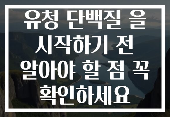 유청 단백질 을 시작하기 전 알아야 할 점 꼭 확인하세요