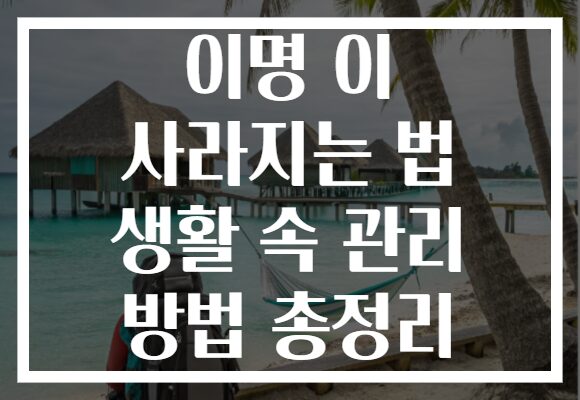 이명 이 사라지는 법 생활 속 관리 방법 총정리