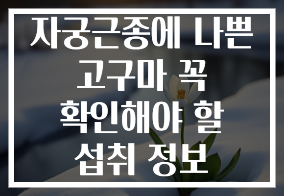 자궁근종에 나쁜 고구마 꼭 확인해야 할 섭취 정보