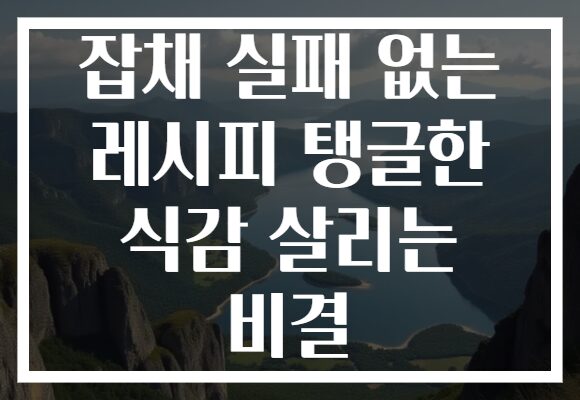 잡채 실패 없는 레시피 탱글한 식감 살리는 비결
