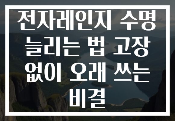 전자레인지 수명 늘리는 법 고장 없이 오래 쓰는 비결
