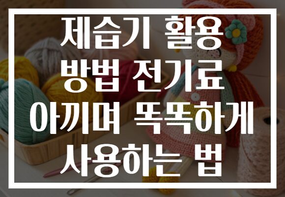 제습기 활용 방법 전기료 아끼며 똑똑하게 사용하는 법