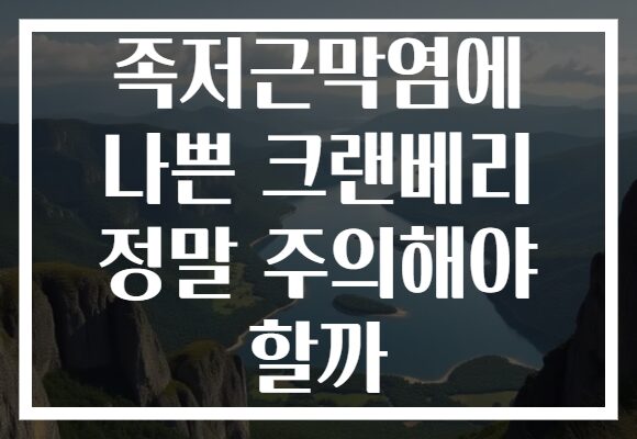 족저근막염에 나쁜 크랜베리 정말 주의해야 할까