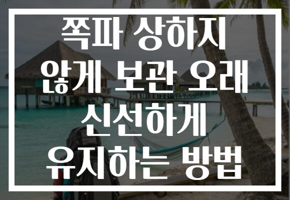쪽파 상하지 않게 보관 오래 신선하게 유지하는 방법
