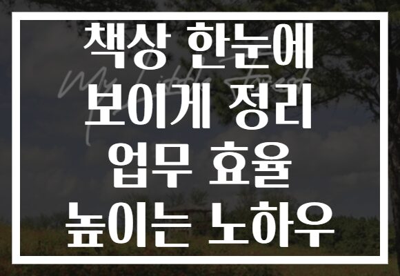책상 한눈에 보이게 정리 업무 효율 높이는 노하우