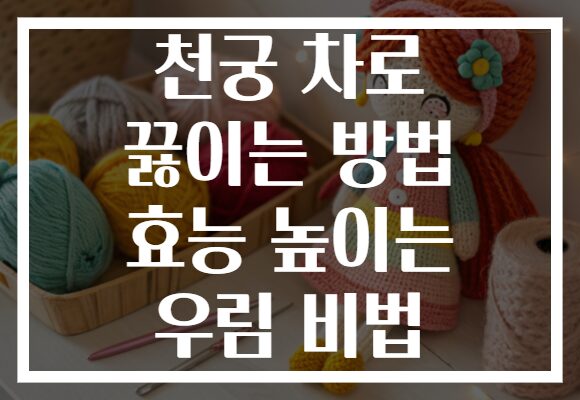 천궁 차로 끓이는 방법 효능 높이는 우림 비법