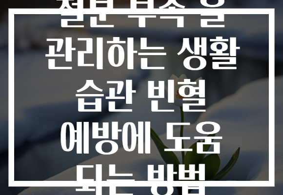 철분 부족 을 관리하는 생활 습관 빈혈 예방에 도움 되는 방법