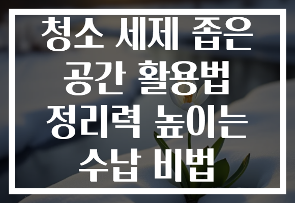 청소 세제 좁은 공간 활용법 정리력 높이는 수납 비법