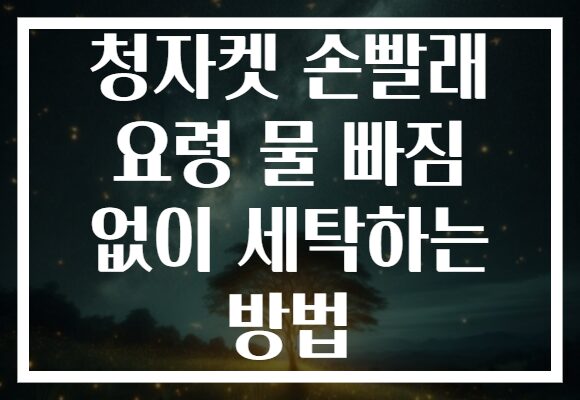 청자켓 손빨래 요령 물 빠짐 없이 세탁하는 방법