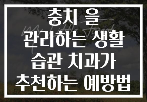 충치 을 관리하는 생활 습관 치과가 추천하는 예방법