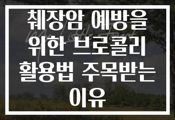 췌장암 예방을 위한 브로콜리 활용법 주목받는 이유