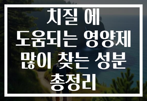 치질 에 도움되는 영양제 많이 찾는 성분 총정리
