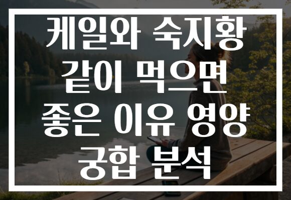케일와 숙지황 같이 먹으면 좋은 이유 영양 궁합 분석