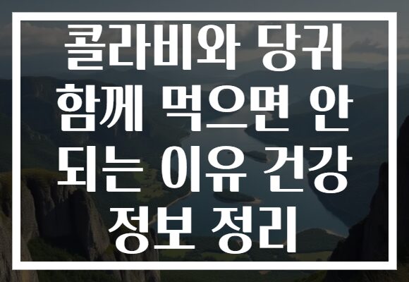 콜라비와 당귀 함께 먹으면 안 되는 이유 건강 정보 정리